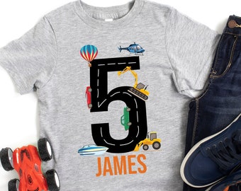 Personalized Transportation Birthday Shirt: Custom Vehicle Party Tee