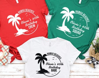 Beach Birthday Party, Custom Birthday Trip, Summer Birthday Tee, Tropical Birthday Outfit