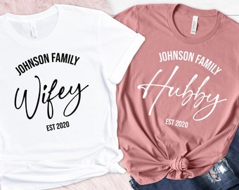 Custom Hubby & Wifey Shirts: Personalized Wedding Party Tees