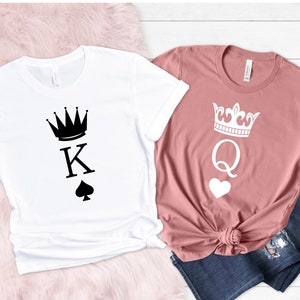 King and Queen Shirt, Couple Shirts, King of Spades and Queen of Hearts Shirt,  Lovers Shirt, Love Couples Shirt, King Queen Matching