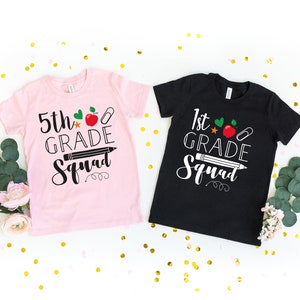Any Grade Squad Classroom Shirt, Custom Grade Shirt, First Day of First Grade Shirt, Back To School Student Shirt,Cute Team Elementary Shirt
