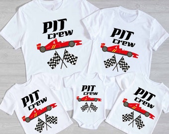 Custom Race Car Birthday T-Shirt: "Two Fast" Family Matching Tee