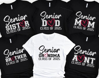 Senior 2025 Mom and Dad Shirts, Matching Family Senior Shirts,  Custom Senior Mom, Personalized Graduation Shirt, 2025 Senior Shirt
