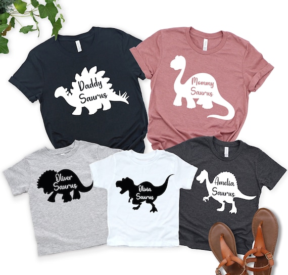 Custom Dinosaur Shirt, Personalized Dinosaur Shirt, Dinosaur Family Shirt, Dinosaur Birthday Tee, Personalized Shirt for Family,Dinosaur Tee