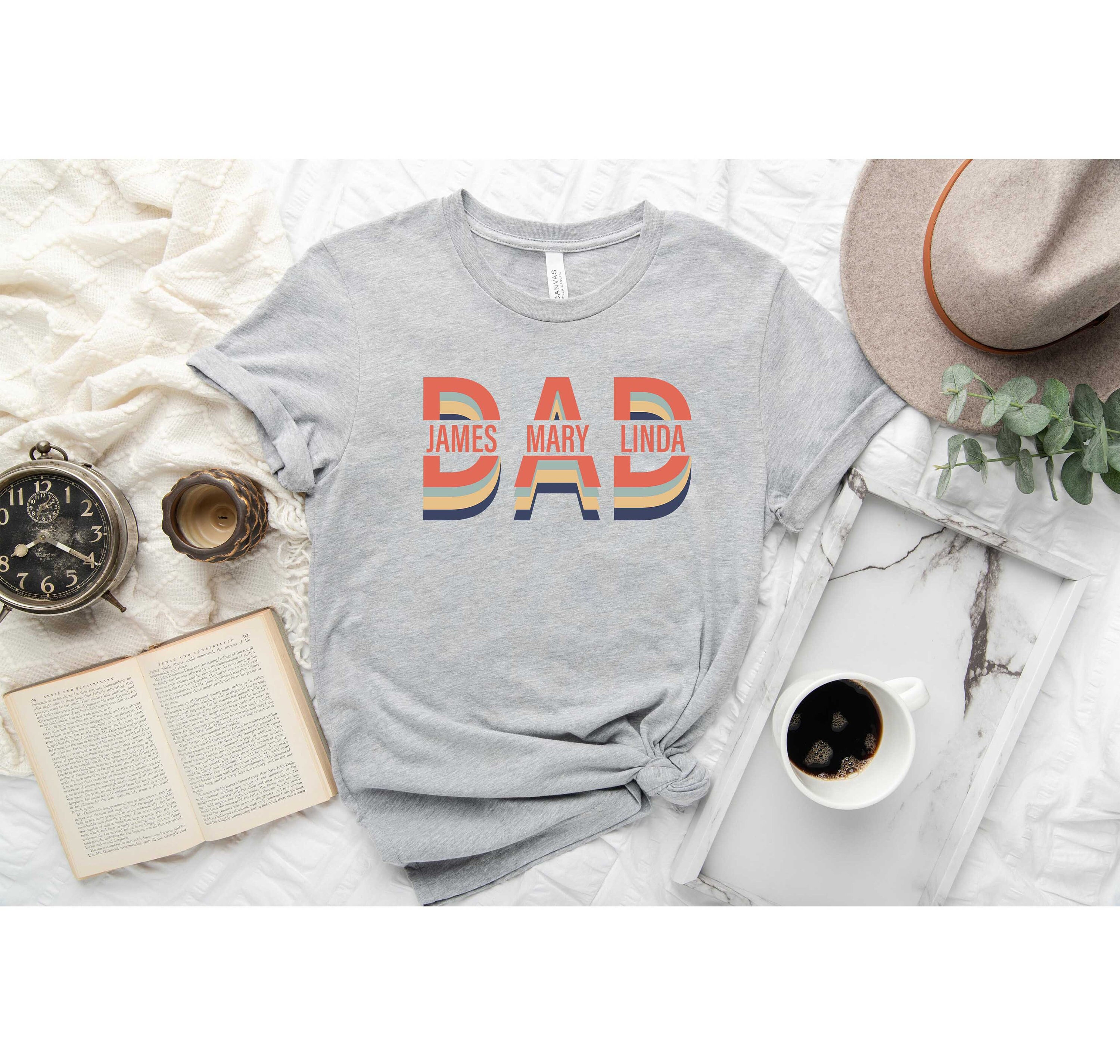 Custom Dad Shirt With Kids Names, Custom Father Shirt, Kids Names Shirt ...