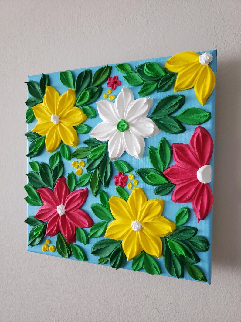 Floral Nursery Wall Art Baby Girl Nursery Decor Blue Meadow Painting ...
