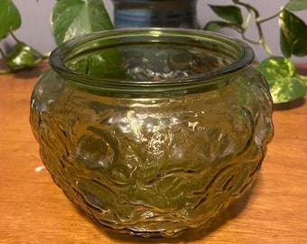 Green Glass Planter or Bowl