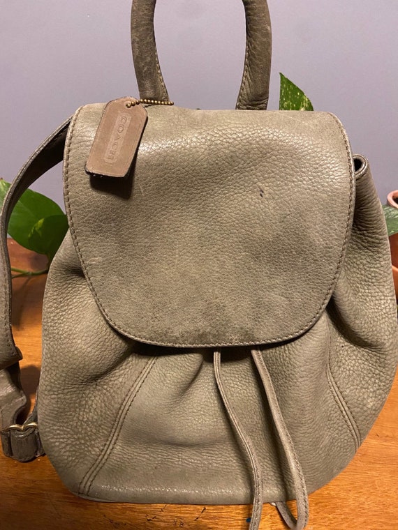 Rare Vintage Olive Green Coach Leather Mini Sonoma