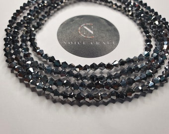 Silver Grey Elastic African Waist Beads, iridescent, Belly Chain, Belly Beads, Belly Jewellery, Faceted Rondelle Electroplate Glass Bead