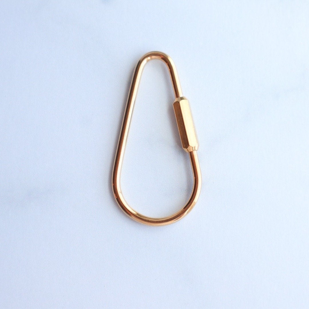 Brass Carabiner Key Ring, Gold Carabiner Key Clip, Cute Keychain Holder, Gold  Keychain, Gold Hook, Cute Brass Key Ring 