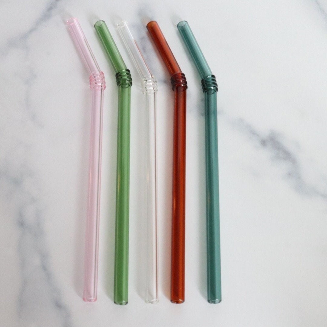 Reusable Bar Tool Drinkware Party Straight Bend Straws Drinking Straw  Butterfly Glass Straws Clear Straws