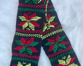Hand Knitted Colorful Socks: Traditional Georgian Pattern, Winter Warmth