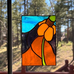 Yellow Mexican Hat Stained glass