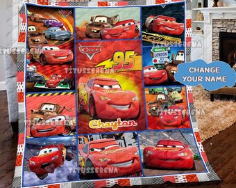 Personalized Cars Lightning Mcqueen Quilt Fleece Blanket - Etsy