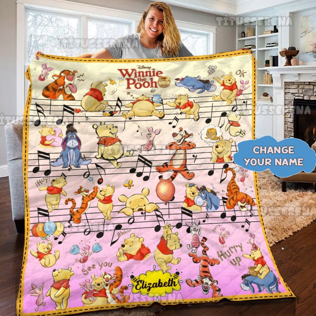 Personalized Winnie the Pooh Blanket Pooh Bear Blanket Etsy