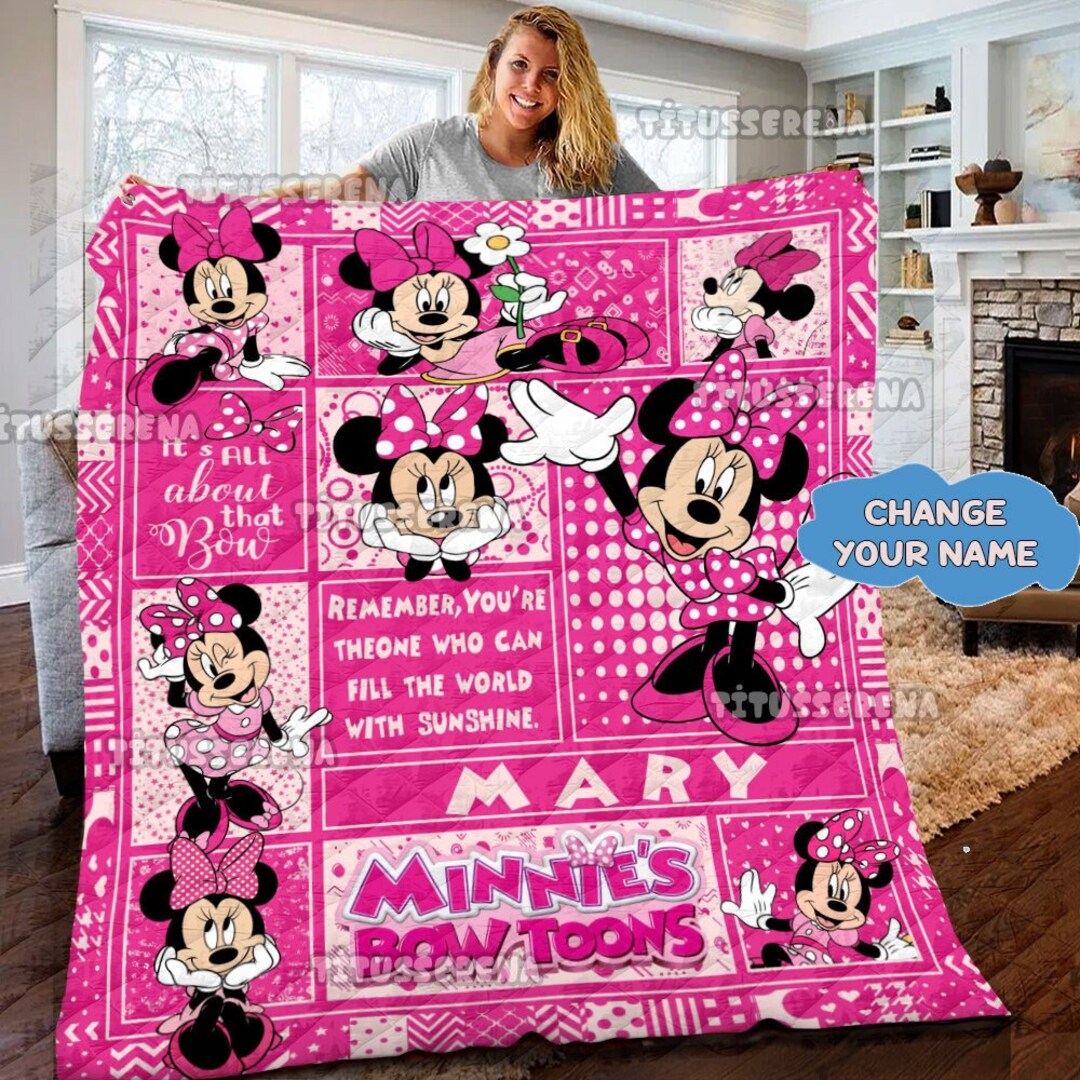 Minnie Mouse Quilt Minnie Mouse Fleece Blanket Mickey Etsy