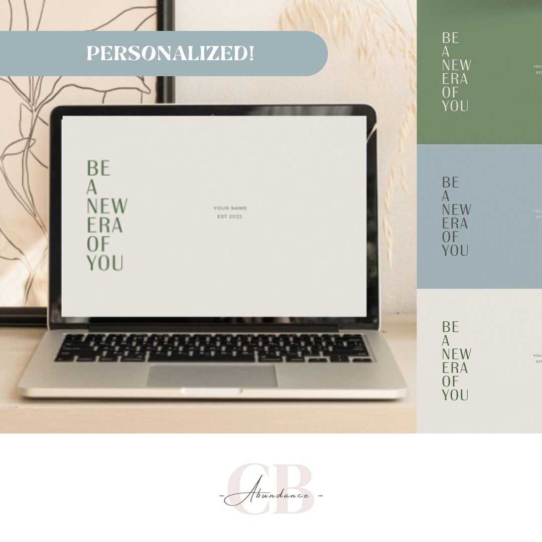 Chic Minimalist Desktop Wallpaper | 3 Variations | Beige, Green, and ...