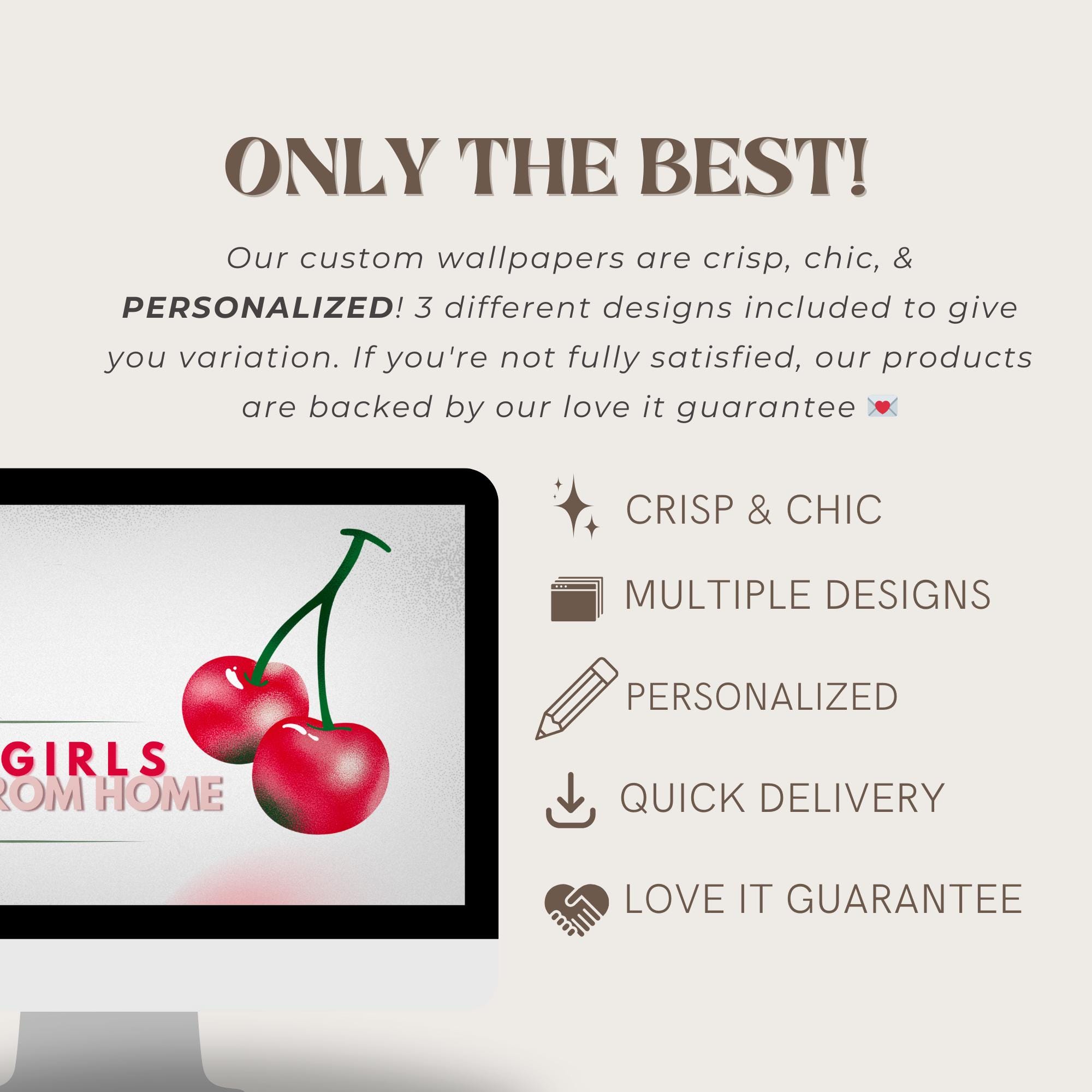 Empowering Girly Digital Wallpapers | Maximalist Style | Cherry | 3 ...
