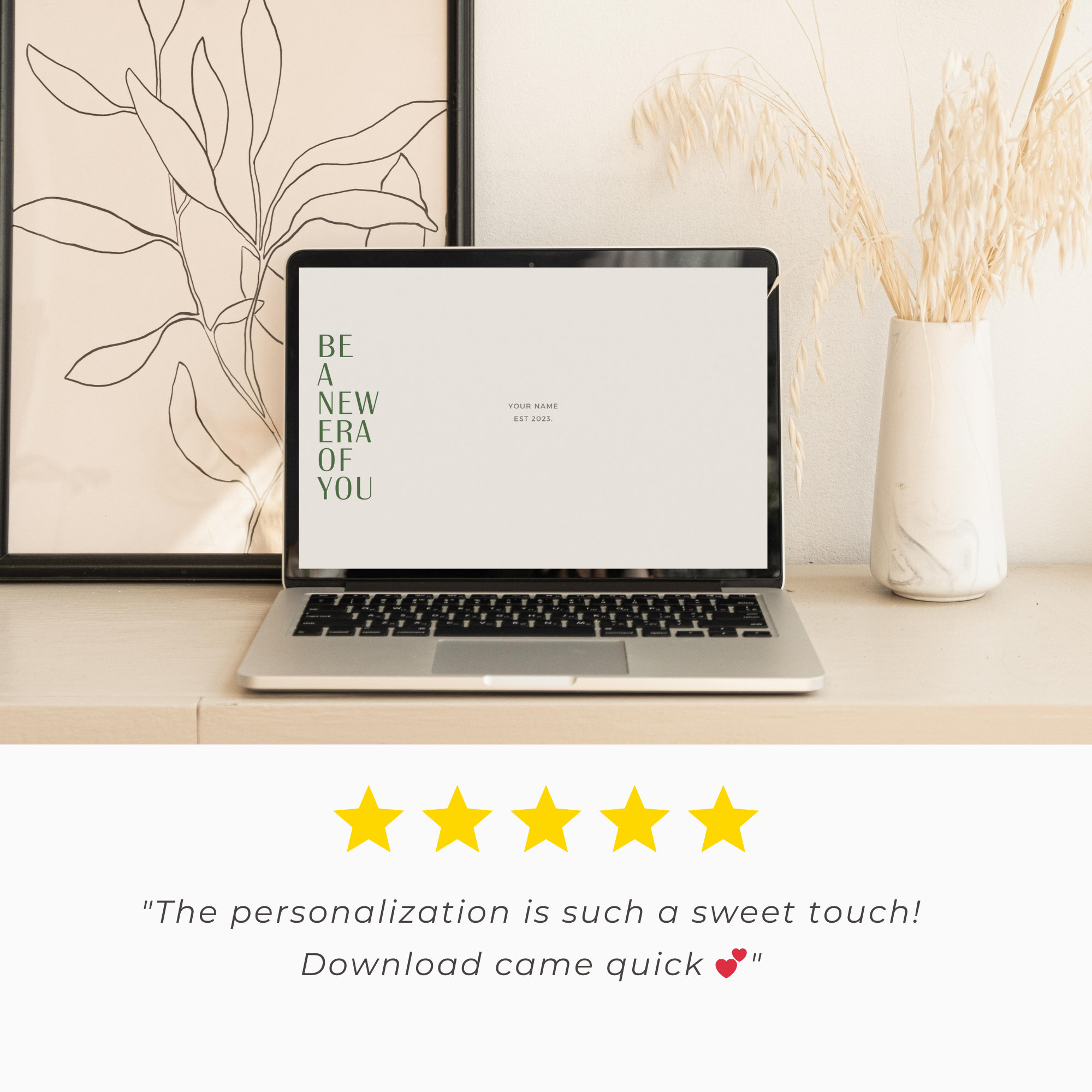 Chic Minimalist Desktop Wallpaper | 3 Variations | Beige, Green, and ...