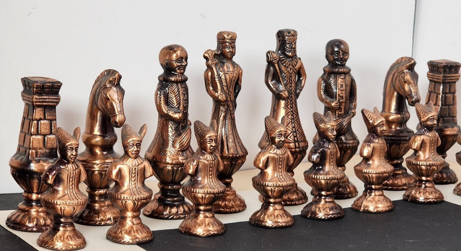 Finely Crafted Vintage Pewter Chess Set - Medieval Theme?? - Etsy