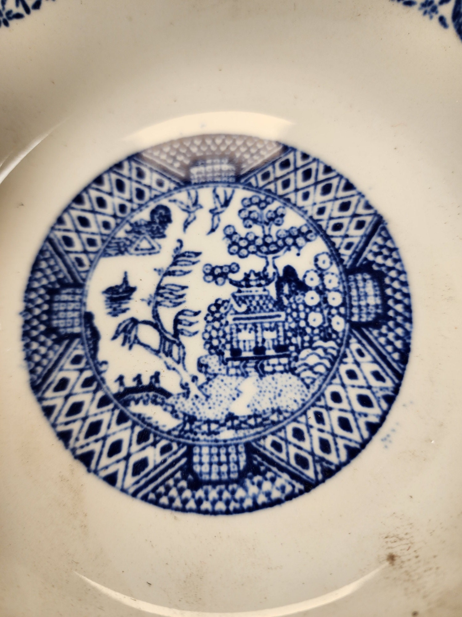 4 Vintage Blue Willow Cereal Bowls Etsy