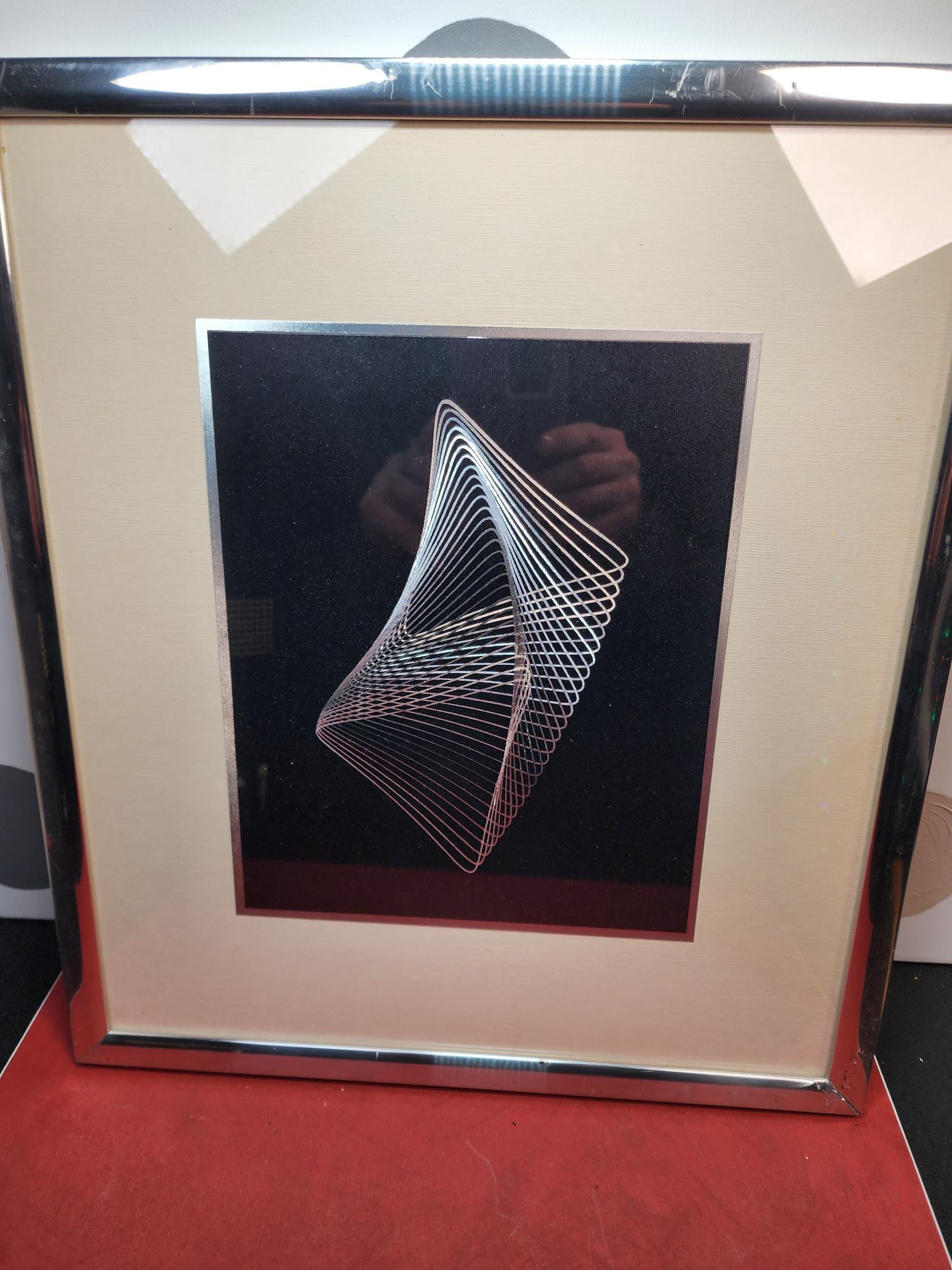 Framed Vintage Op Art Piece