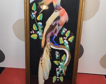 Vintage Bird Mixed Media Painting