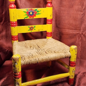 Rustic Hand Made Mexican Child&#39;s Chair with Bonus