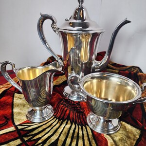Vintage Gorham Tea Pot, Creamer, and sugar bowl