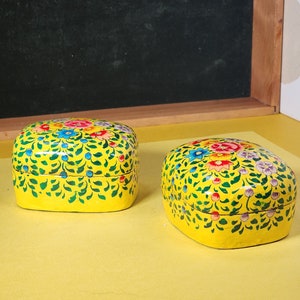 Vintage Mexican Boxes - 2 hand made and painted Boxes