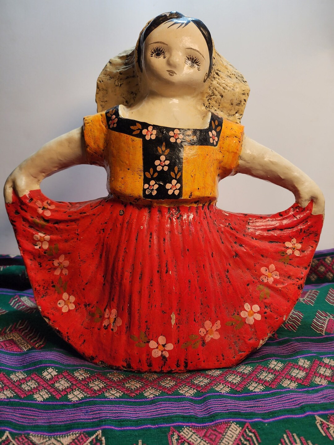Large Vintage Mexican Paper Mache Figure Etsy