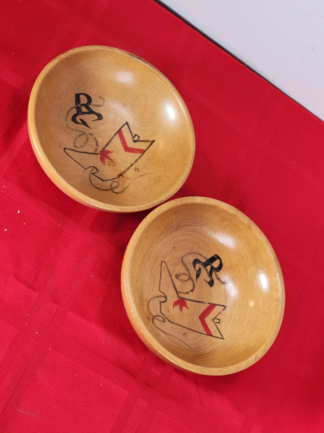 2 Vintage Japanese Wooden Cowboy Bowls - Etsy