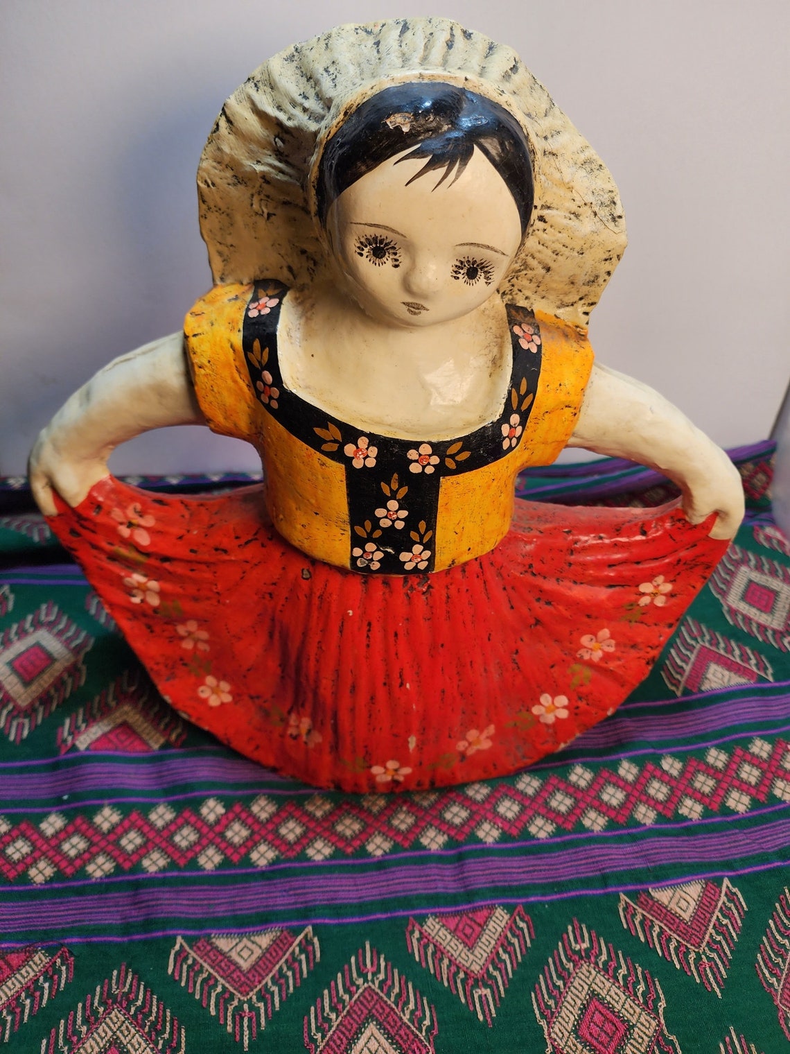Large Vintage Mexican Paper Mache Figure Etsy