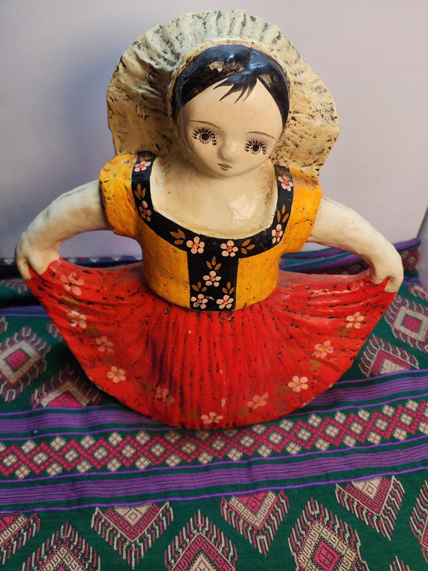 Large Vintage Mexican Paper Mache Figure Etsy