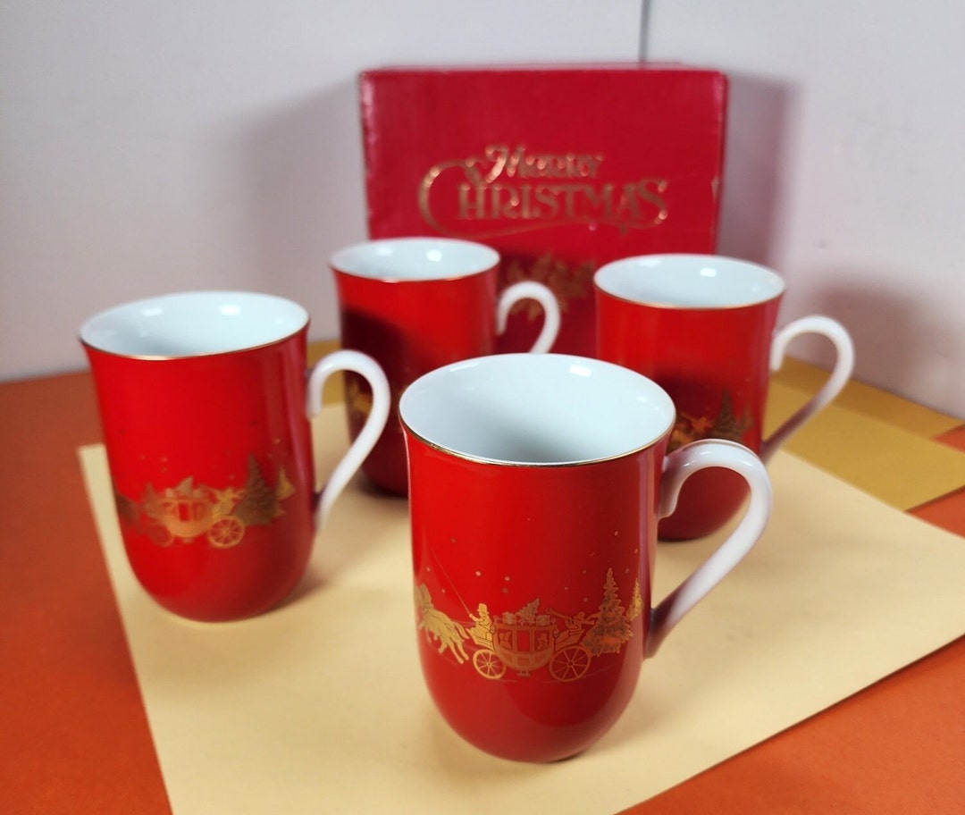 Vintage Japanese Eggnog Christmas Cups Etsy