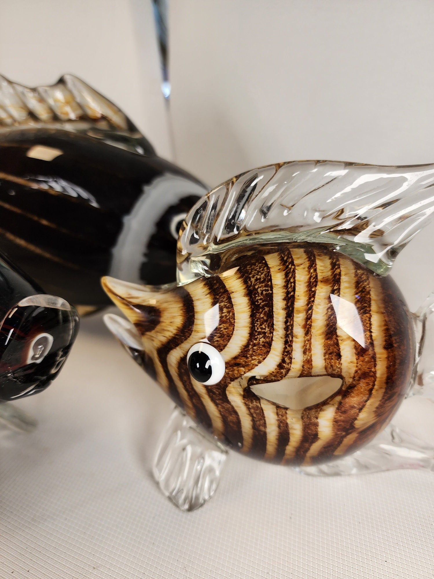 イタリーmurano 硝子 金彩 跳ねる魚 工芸品