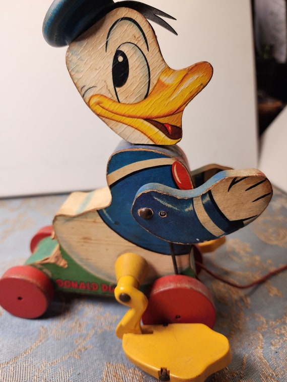 Vintage Donald Duck Pull Toy - Etsy