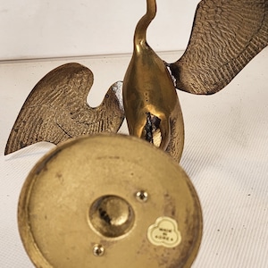 Vintage Brass Crane Sculpture