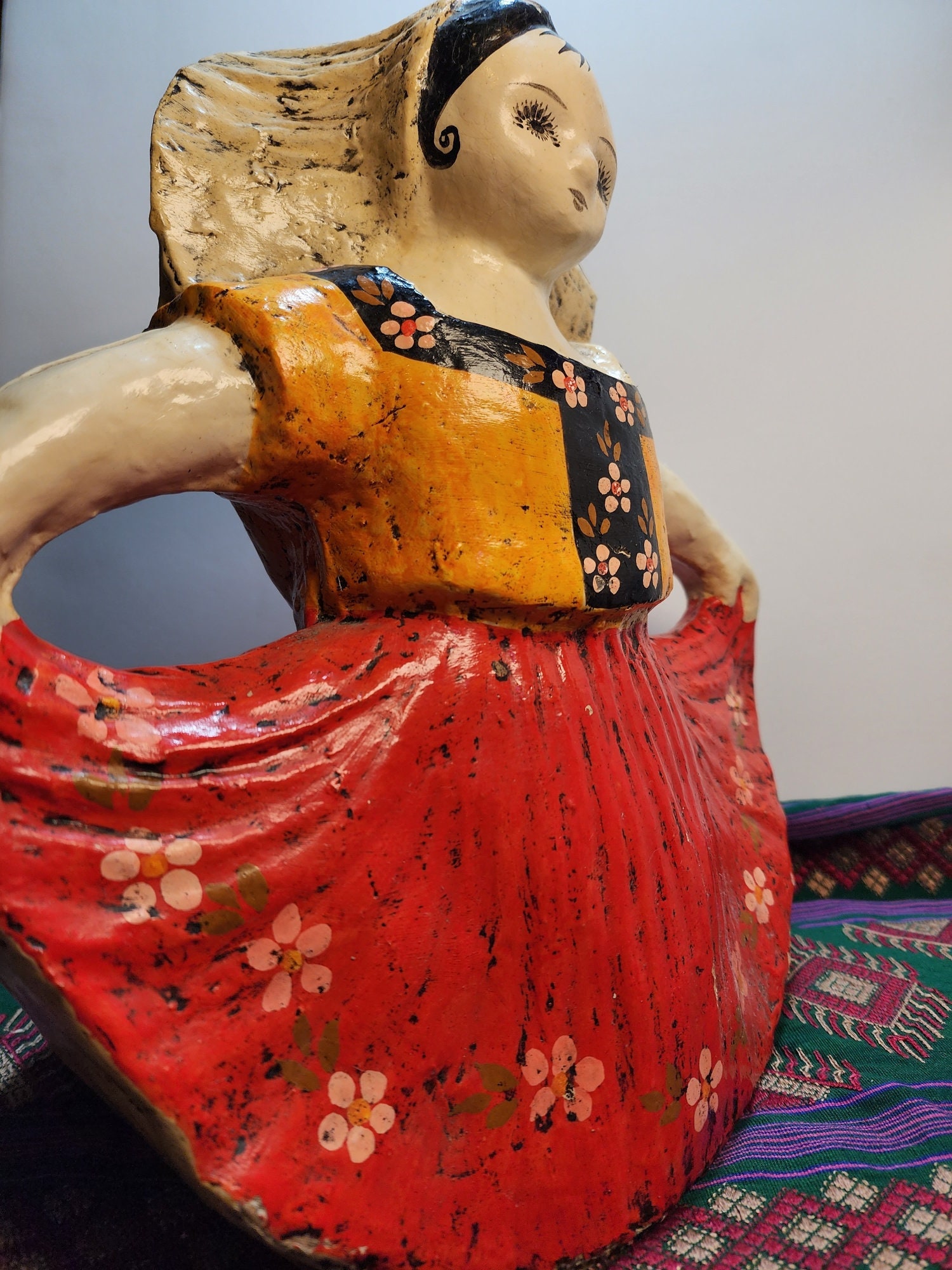 Large Vintage Mexican Paper Mache Figure Etsy