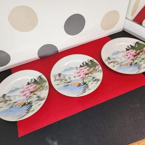 Lot of 3 Japanese Hand Painted Plates
