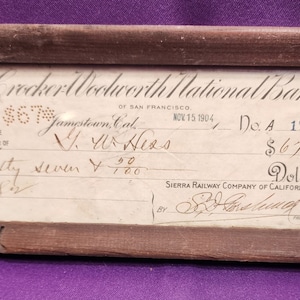Framed Railroad Historical Bank Check