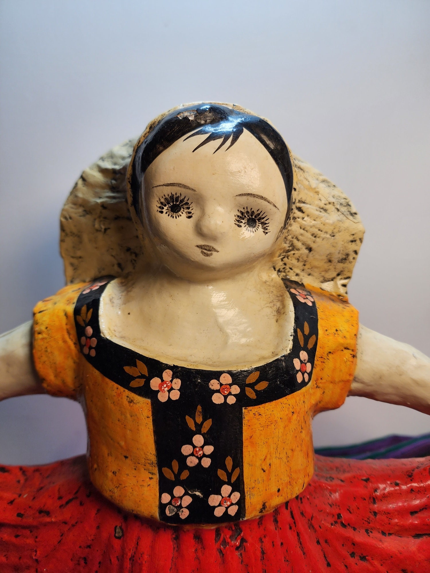 Large Vintage Mexican Paper Mache Figure Etsy