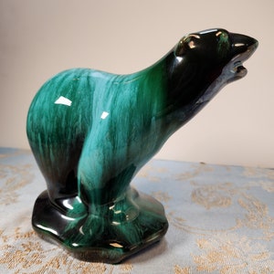 Vintage Drip Glaze Ceramic Bear