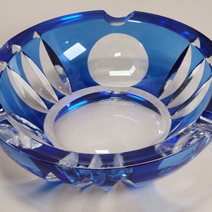Val Saint Lambert Cut Glass Ashtray