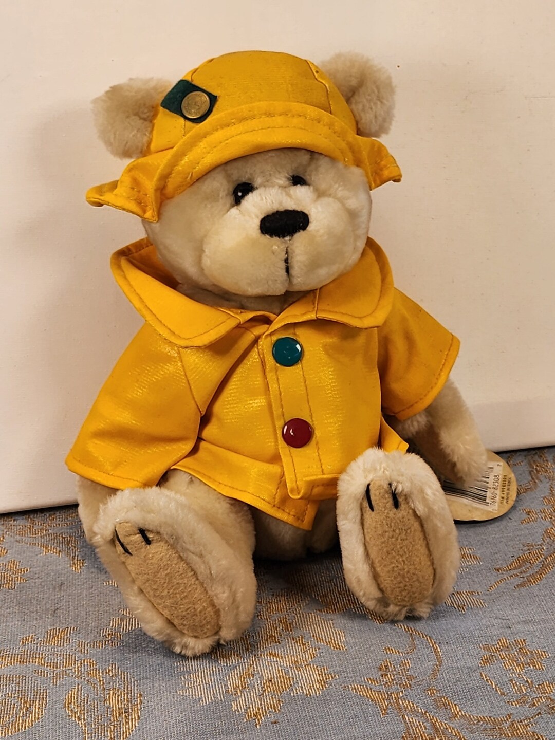 Vintage Brass Button Bear Etsy