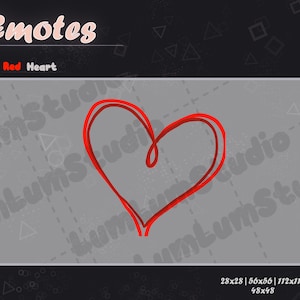 Emote | Red Heart | Twitch, Discord, YouTube |
