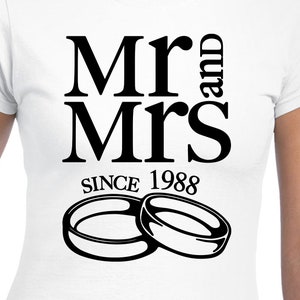 Mr. And Mrs. Since 1988 Digital Files - Design Files - Cricut - SVG - Silhouette Cameo - PNG - EpS - PDF - DxF