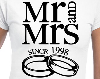 Mr. And Mrs. Since 1998 Digital Files - Design Files - Cricut - SVG - Silhouette Cameo - PNG - EpS - PDF - DxF