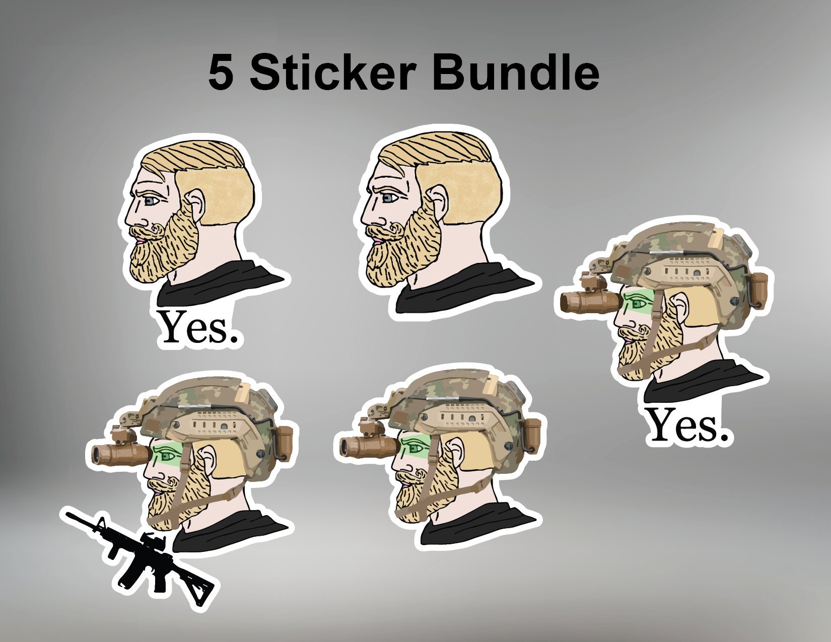 GigaChad STICKERS — PACK OF 5 — Giga Chad — LOT — 2x2.5 inches