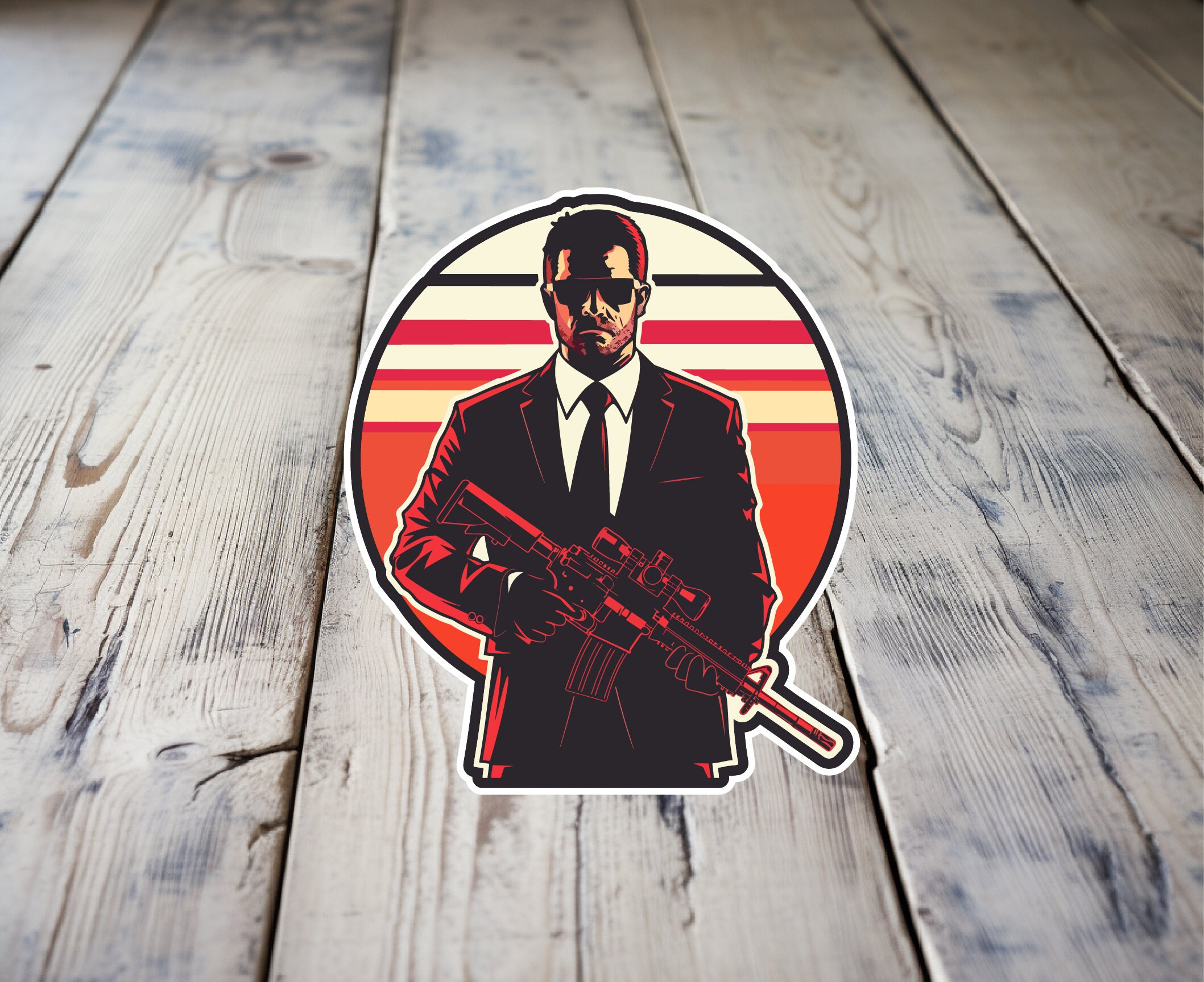 Assassin Sticker | Suit Man Sticker | Meme Sticker | Vinyl | Various Sizes